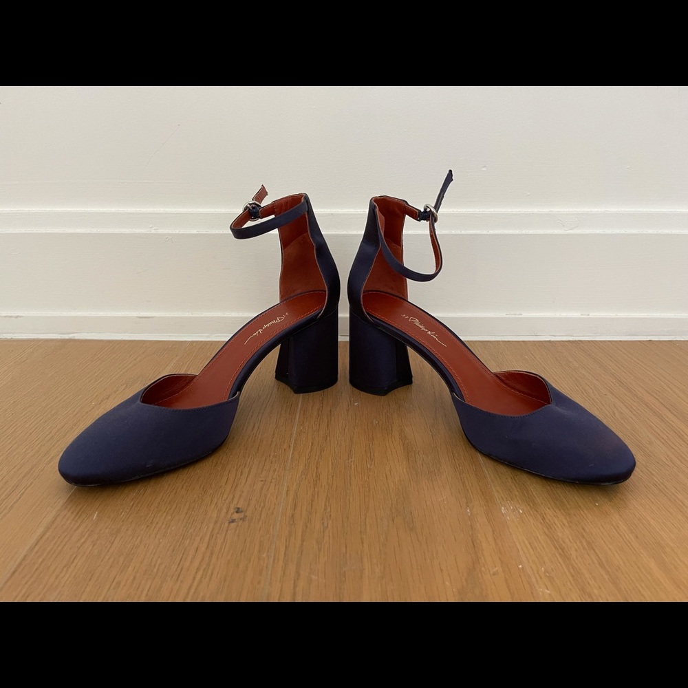 3.1 Phillip Lim Satin Block Heel Pumps - Picture 2 of 6